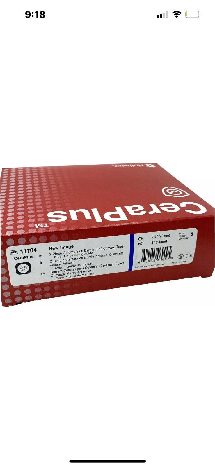 Hollister New Image™ Soft Convex CeraPlus™ Skin Barrier - Tape 11704 5/box