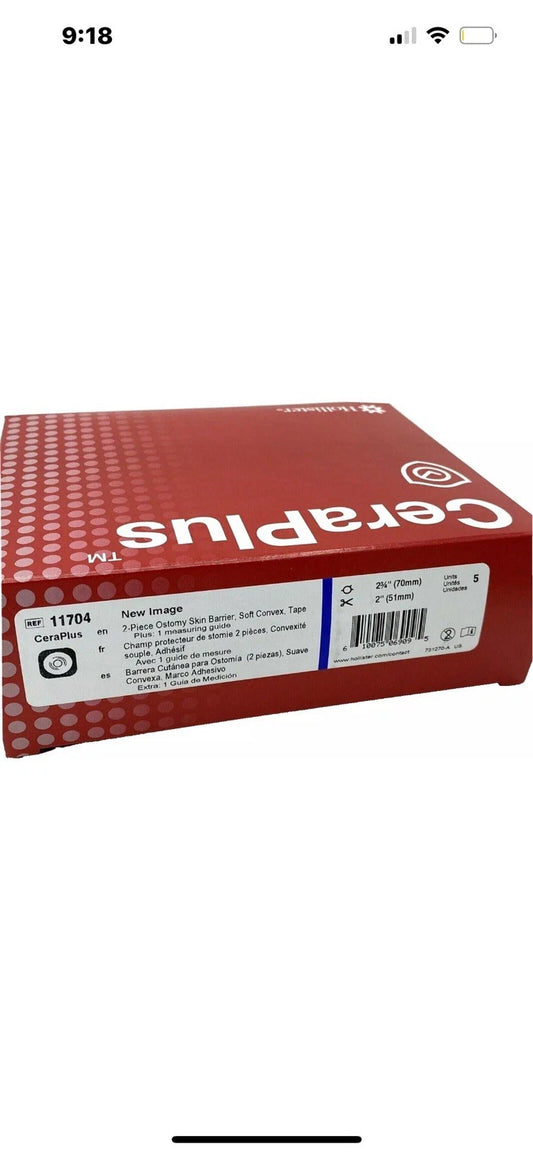 Hollister New Image™ Soft Convex CeraPlus™ Skin Barrier - Tape 11704 5/box