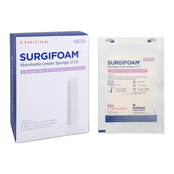 SURGIFOAM® Absorbable Gelatin Sponge 2x6cm x 7mm 12/box