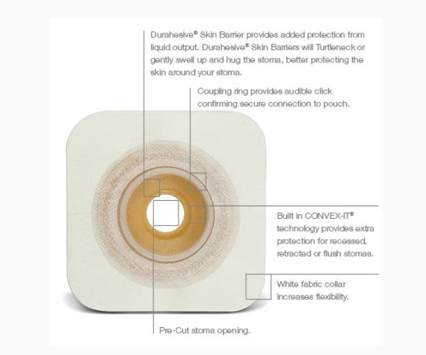 Convatec Natura® Two-Piece Durahesive® Skin Barrier with CONVEX-IT® Technology 413180