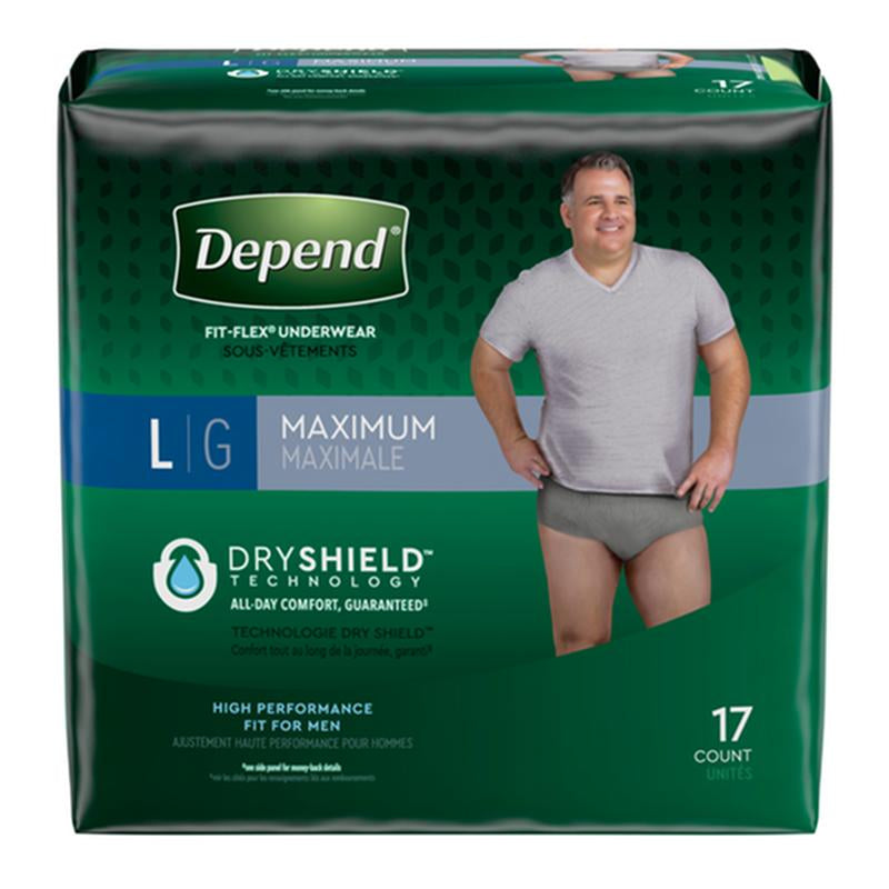 Depend® FIT-FLEX® Maximum Absorbency Underwear for Men Large 17/pack