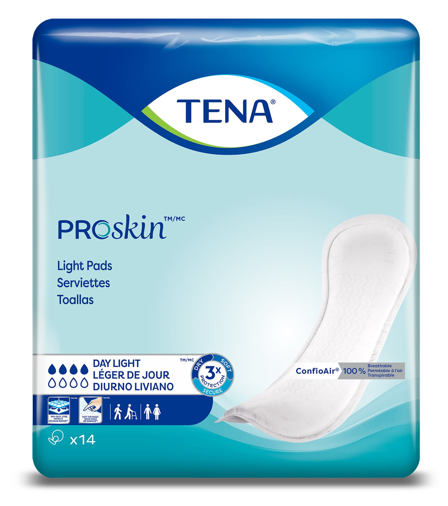 TENA ProSkin® Day Light - light to moderate pad 14/pack