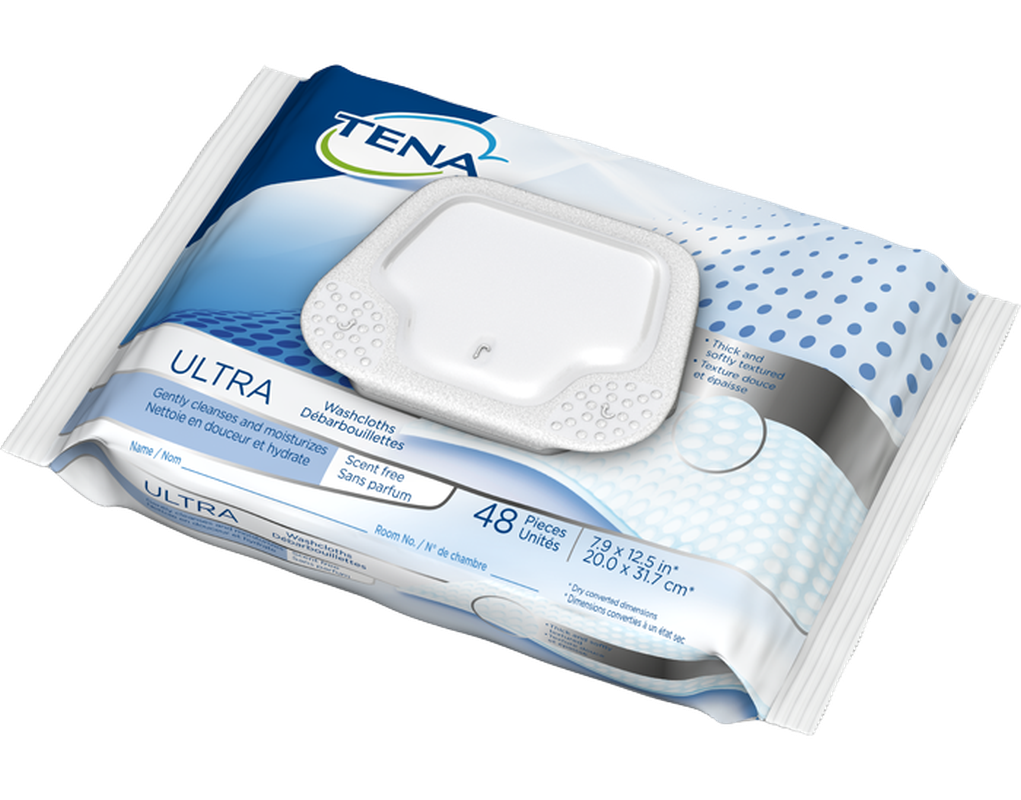 TENA® Ultra Washcloths 65722, Scent Free