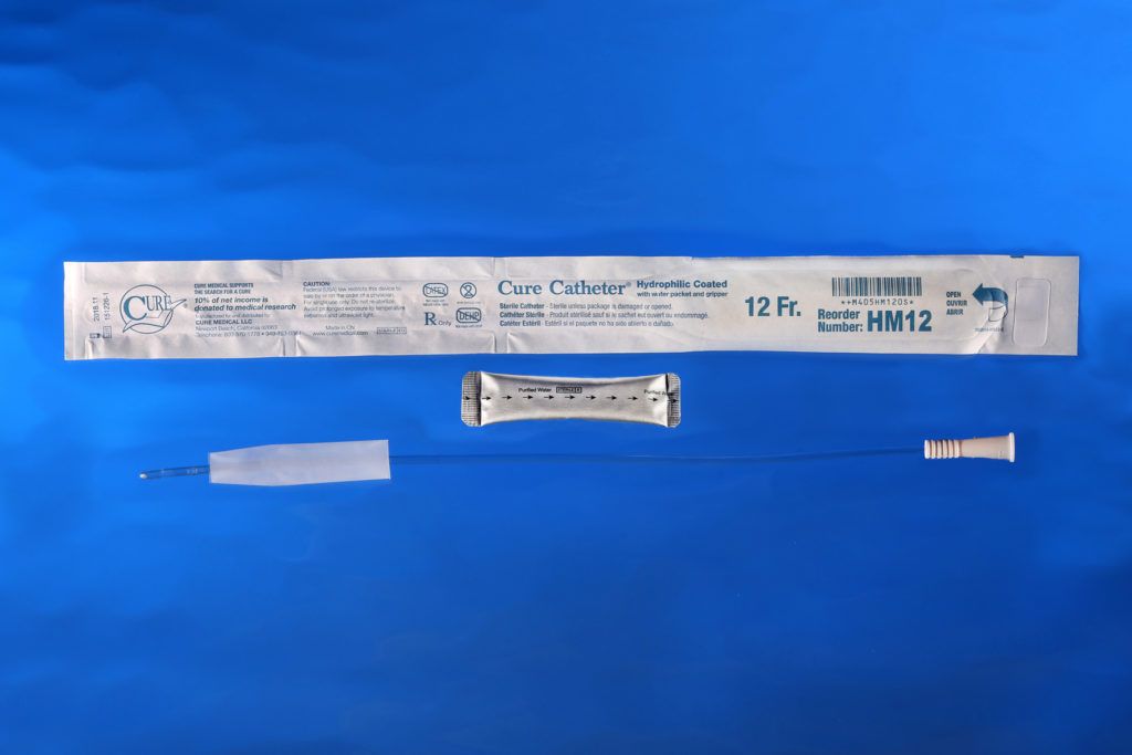 Hydrophilic Cure Catheter™ Male 12Fr 16", Straight tip 1/each