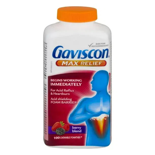 Gaviscon Max Relief Berry Blend, 100 Tablets