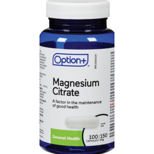 Option+ Magnesium Citrate, 150mg, 100 Capsules