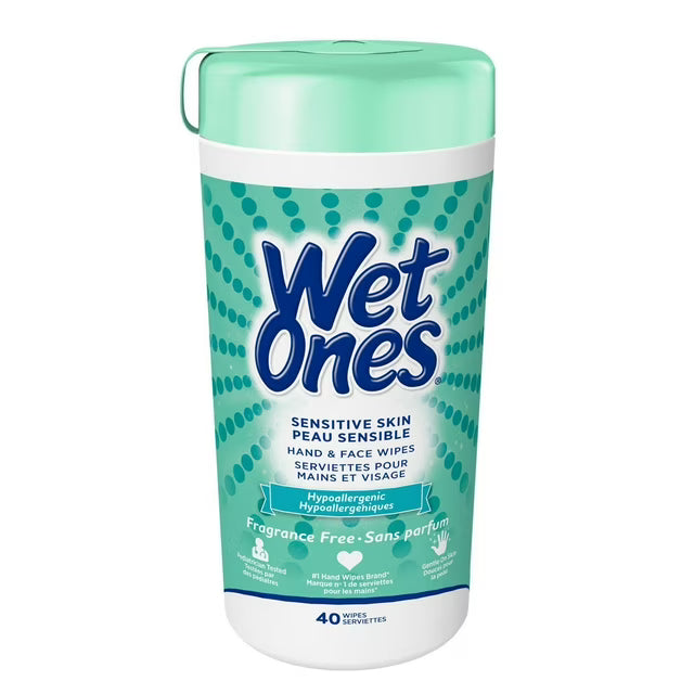 Wet Ones Antibacterial Wipes, Sensitive Skin, 40 Wipes