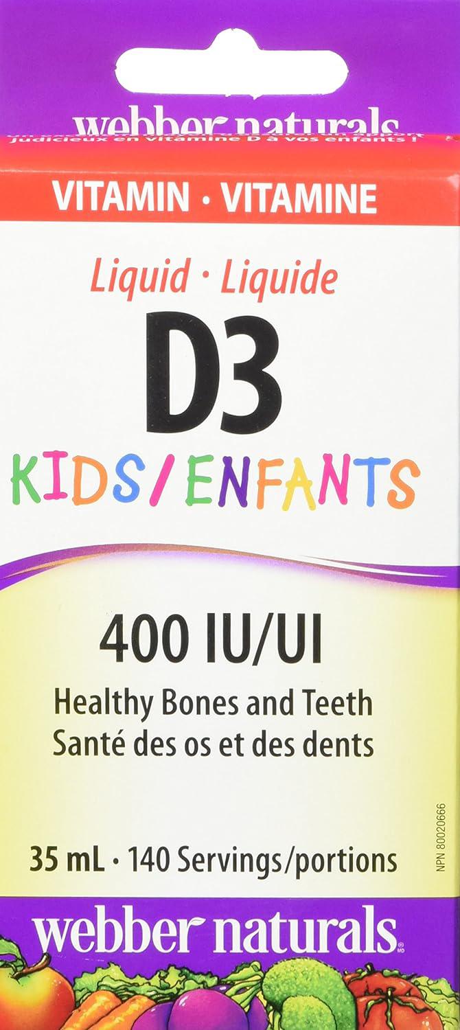 Webber Naturals Kids Vitamin D Liquid 400IU, 35ml