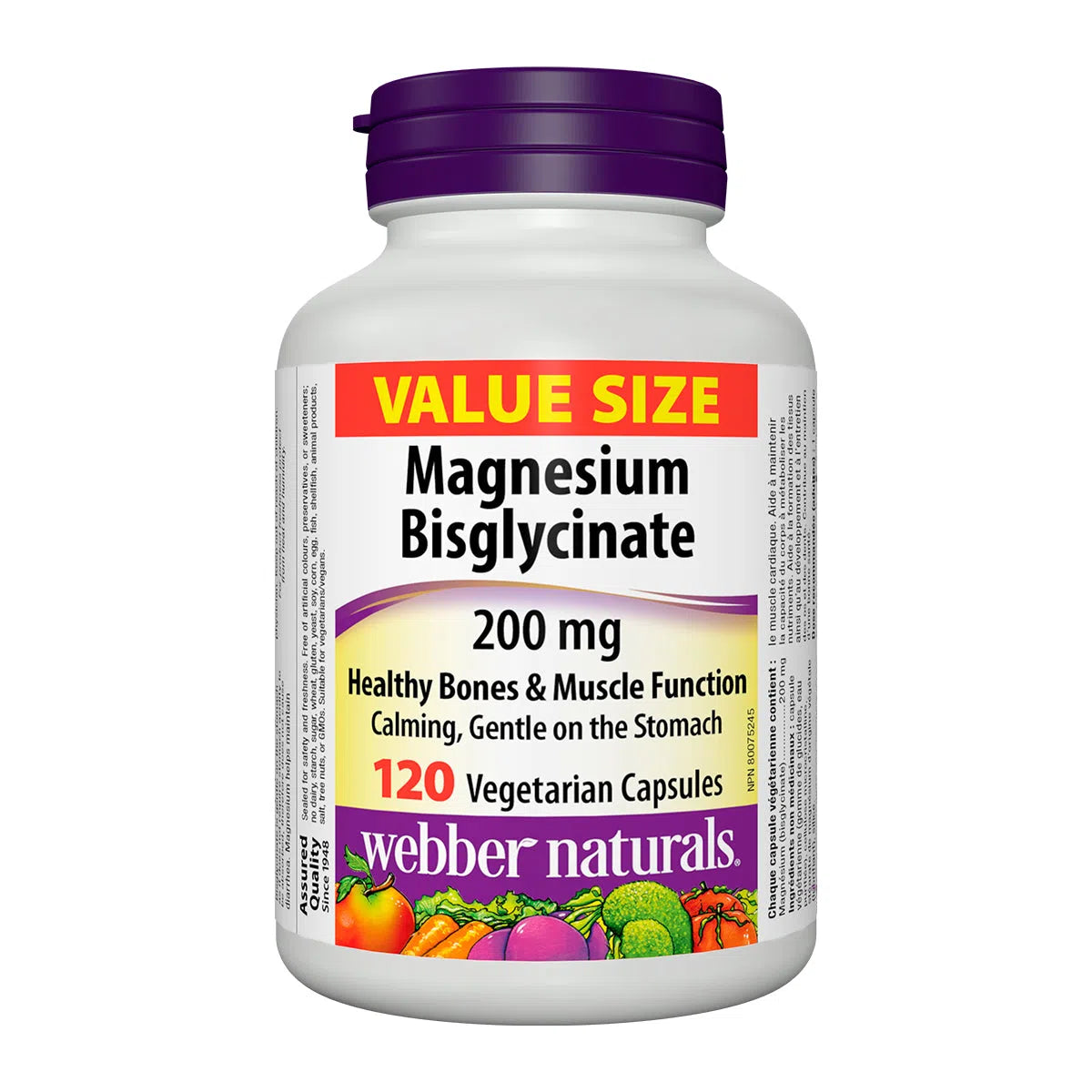 Webber Naturals Magnesium Bisglycinate 200mg 120 Capsules
