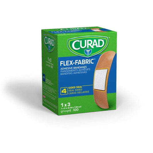 CURAD® Flex-Fabric Adhesive Bandages, 1 x 3" 100/Box