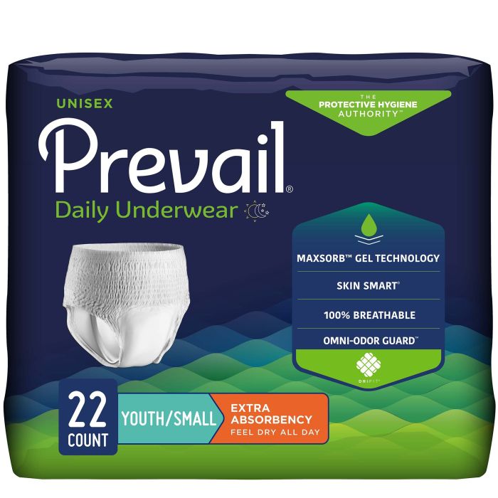 Prevail® Extra-Absorbency Incontinence Underwear Youth/Small 22/pack