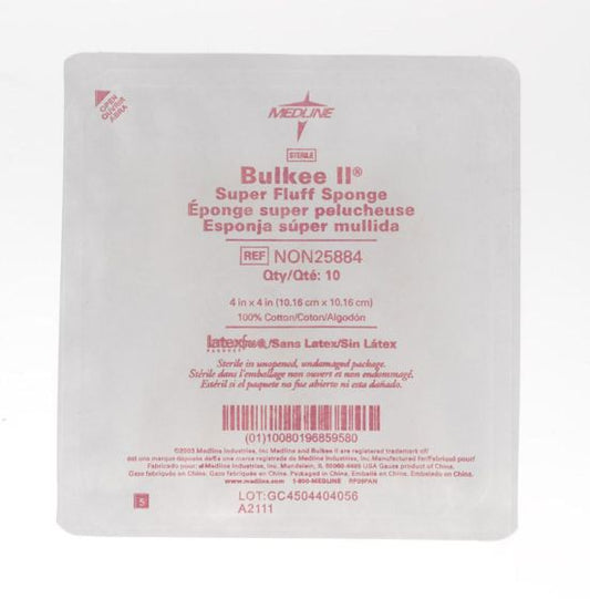 Medline Sterile Bulkee Cotton Gauze Sponges 4"x4" 12ply  1280/case