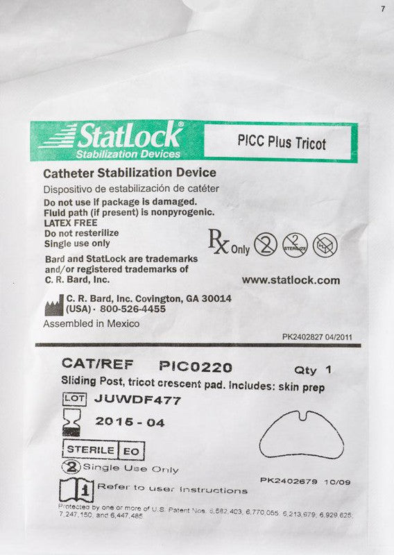 StatLock® PICC Plus Sliding Post Securement PIC0220 – Marchese Medical ...