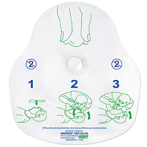 CPR Face Shield, w/One-Way Filtered Valve