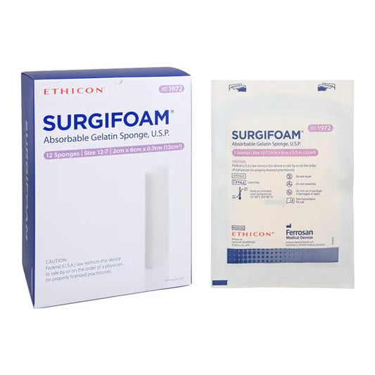 SURGIFOAM® Absorbable Gelatin Sponge 2x6cm x 7mm 12/box