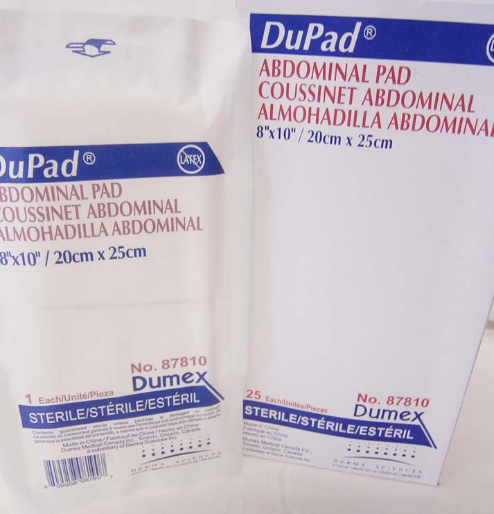 Dupad® Abdominal Pad 87810, Sterile, 8" x 10"