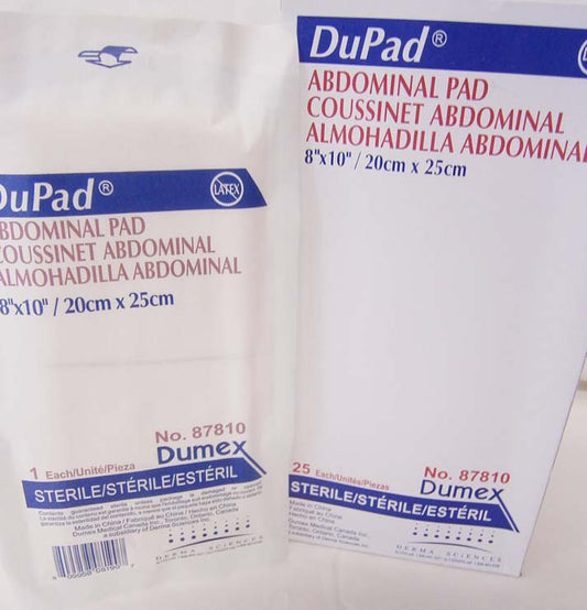 Dupad® Abdominal Pad 87810, Sterile, 8" x 10"