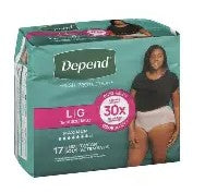 DEPEND UNDERWEAR WOMEN LG MAX ABSORBANCY 17/PK