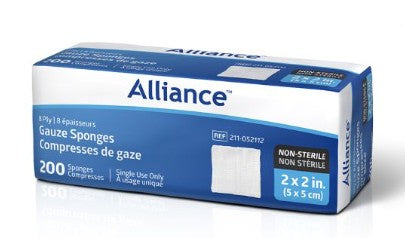 GAUZE SPONGE, 4x4, 12 PLY, PK/200