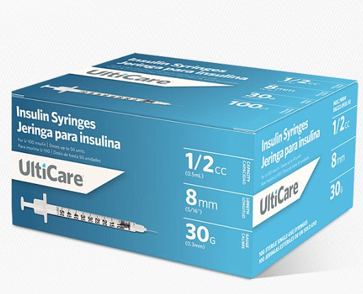 ULTICARE SYRINGE INSULIN 30G 8MM .5CC 10/PK