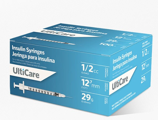 ULTICARE SYRINGE INSULIN 29G 12.7MM .5CC 10/PK