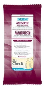 SAGE Antiseptic Body Cleanser, Cloth Premoistened with 2% CHG