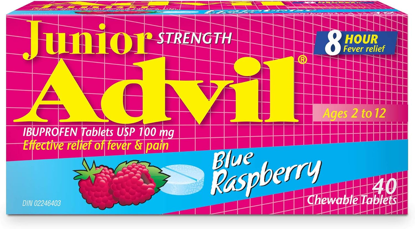 Advil Jr. Chewable, 100mg, Blue Raspberry, 20 Tablets