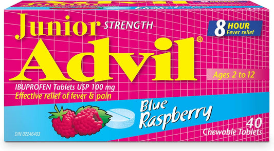 Advil Jr. Chewable, 100mg, Blue Raspberry, 20 Tablets