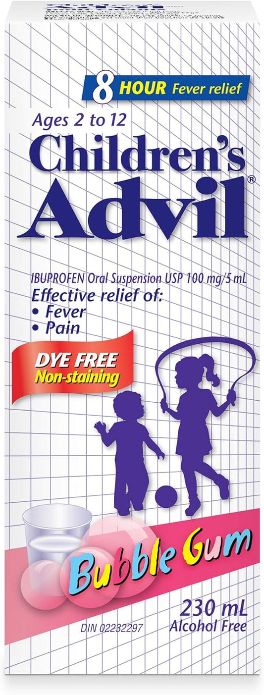 Children's Advil Dye Free Bubble Gum, 230ml