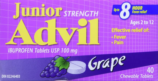 Advil Jr. Chewable, 100mg, Grape, 20 Tablets