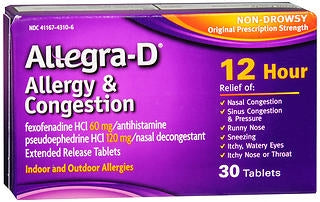 Allegra D Allergy & Decongestant, 30 Caplets