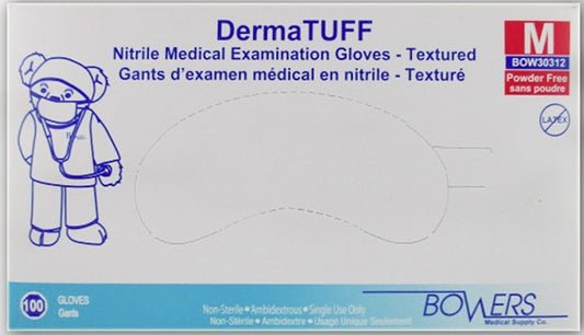 Bowers DermaTUFF Nitrile Examination Gloves 100/box