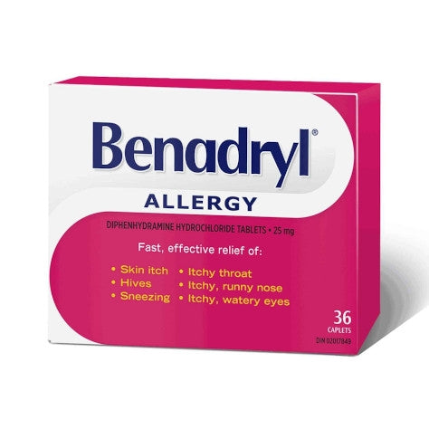 Benadryl Allergy 25mg, 12 Caplets