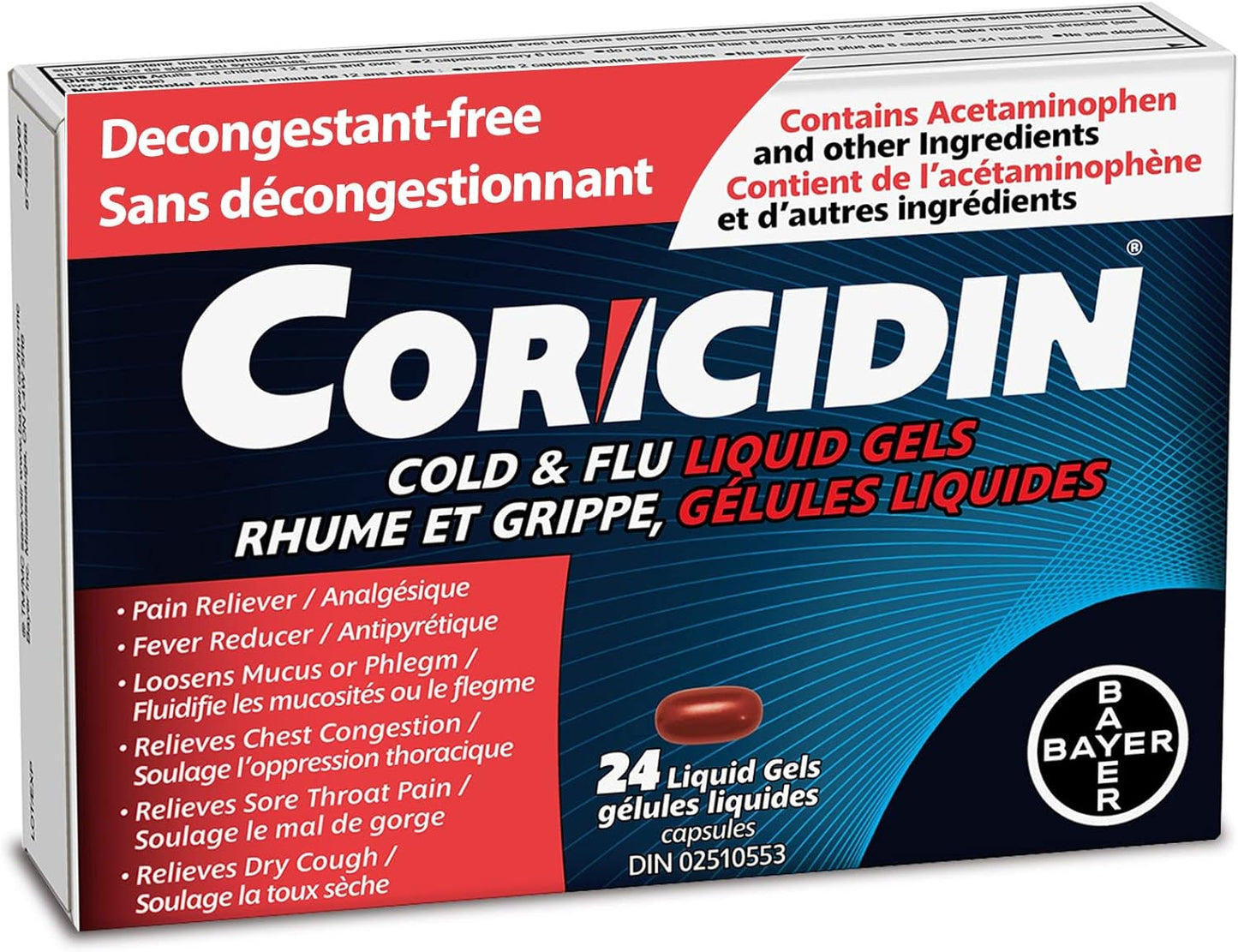 Coricidin Cold & Flu, 24 Liquid Gels