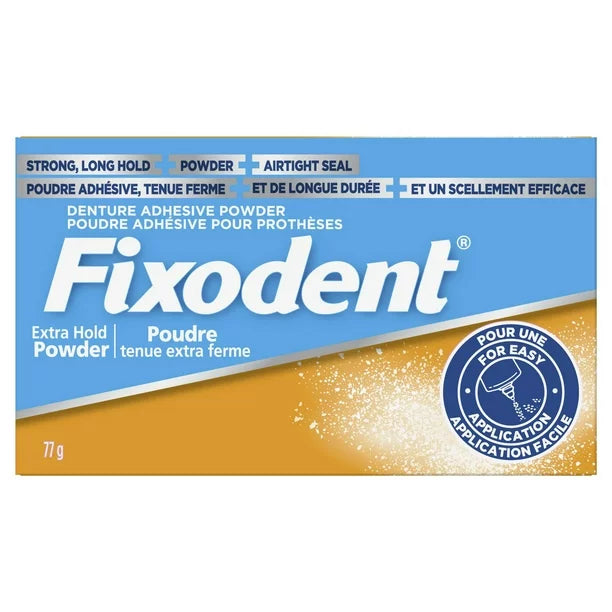 Fixodent Denture Adhesive Powder, Extra Hold, 77g