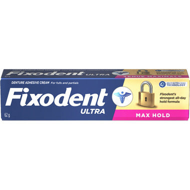 Fixodent Denture Adhesive Cream, Ultra Max Hold, 62g