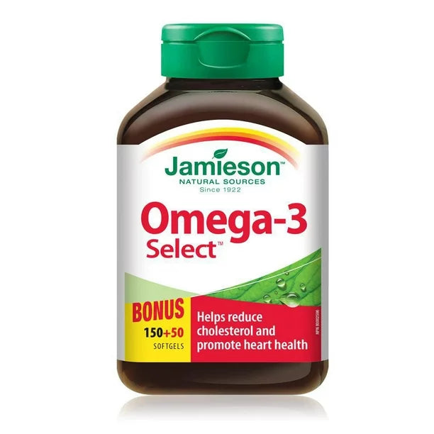 Jamieson Omega 3 Select, 1000mg, Bonus 150+50 Softgels