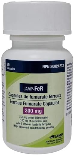 Jamp Ferrous Fumarate, 300mg, 30 Capsules