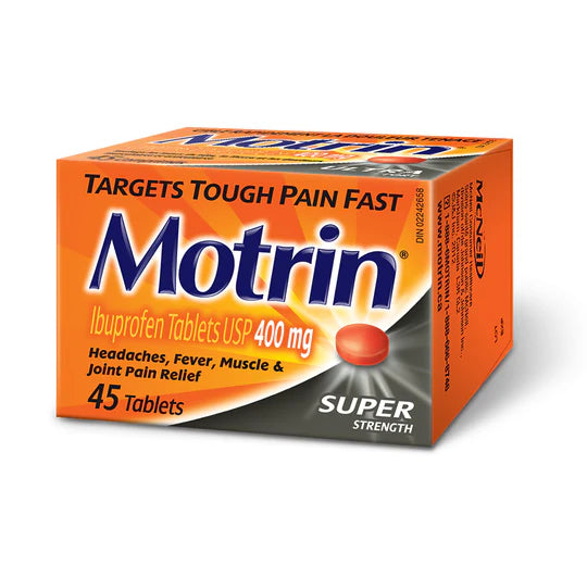 Motrin Ibuprofen, Super Strength, 400mg, 45 Tablets