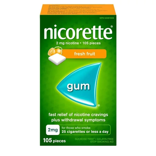 Nicorette Fresh Fruit Gum, 2mg, 105 Pieces