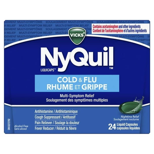 Vicks Nyquil Cold & Flu, 24 Liquid Capsules