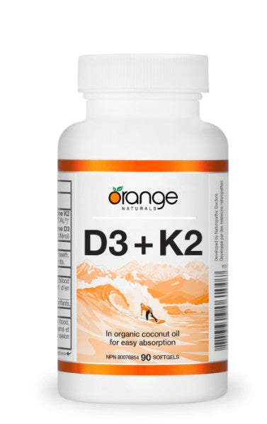 ORANGE NATURALS D3+K2 ORG COCONUT OIL SOFTGEL 90
