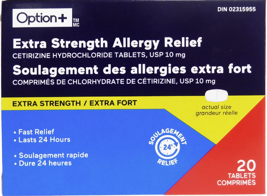 Option+ 24 Hour Allergy, 10mg, Bonus 20+4 Tablets