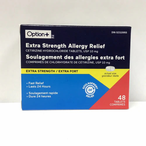 Option+ Allergy Relief Cetirizine, 10mg, Bonus 84+24 Tablets