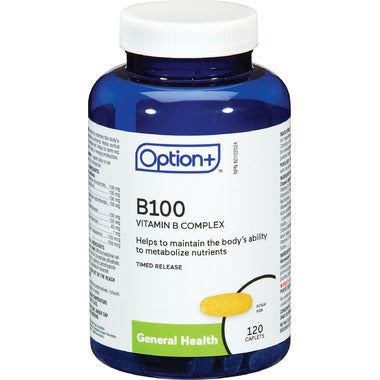 Option+ Vitamin B100 Complex, Timed Release, 120 Tablets