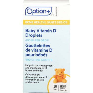 Option+ Baby Vitamin D Droplets, 400IU Per Drop, 15ML