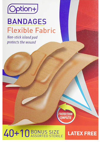 Option+ Bandage, Fabric Assorted Sizes, Bonus 40+10