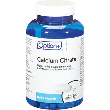 Option+ Calcium Citrate, 300mg, 120 Tablets