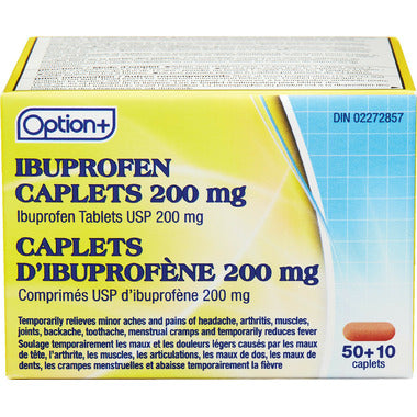 Option+ Ibuprofen, 200mg, 50+10 Caplets