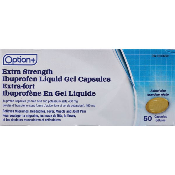 Option+ Ibuprofen, 400mg, 24 Liquid Gel Capsules